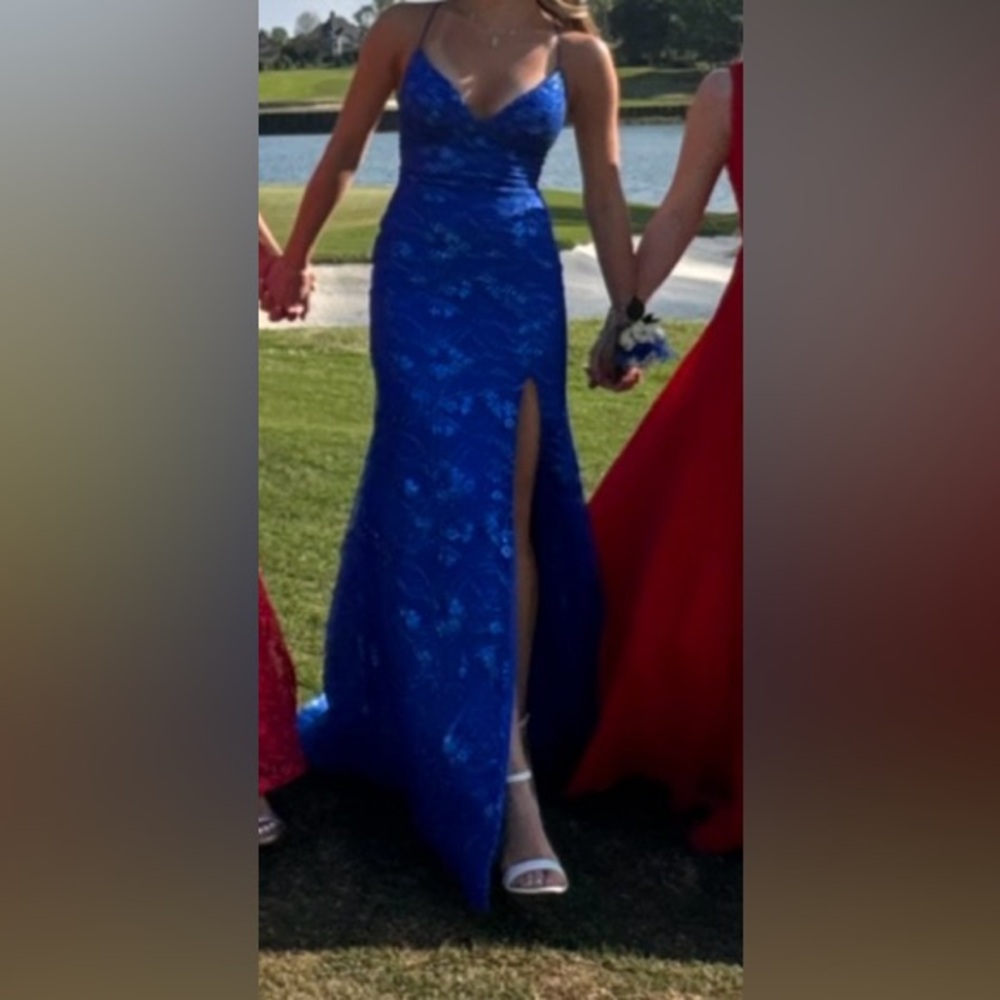 Stunning Blue Dress with Slit